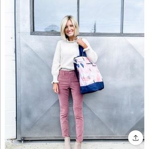 Madewell ruffle-neck pullover sweater, cotton-merino yarn, small